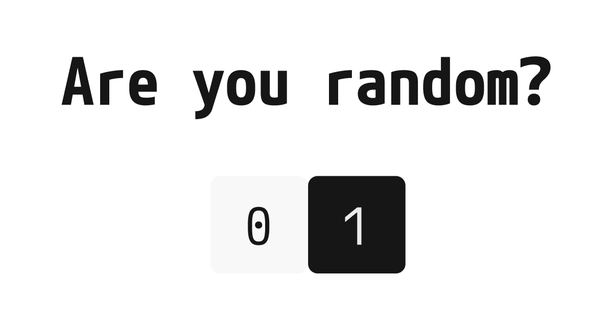 Are You Random? のプレビュー